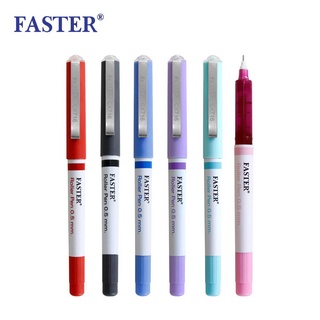 ปากกา FASTER (ฟาสเตอร์) CX716 ปากกาโรลเลอร์ หัวเข็ม 0.5m. (1ด้าม) เขียนลื่น คมชัด มีน้ำหมึกให้เลือก 6 สี