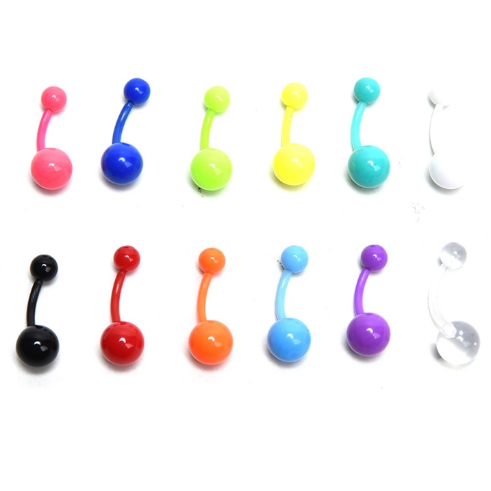 Hbth แหวนเจาะสะดือ คละแบบ 12 ชิ้น \u0e08\u0e34\u0e27\u0e2a\u0e30\u0e14\u0e37\u0e2d