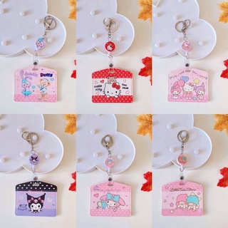 พวงกุญแจใส่บัตร ใส่คีย์การ์ด แบบมีสายยืด สำหรับบัตรแนวนอน ลา…