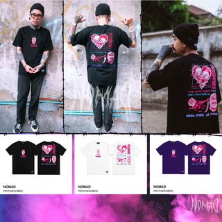 rJ5O //เสื้อยืด  Oversize ลายสตรีท PSYCHOVINESNOMAD เสื้อผู้ชาย/ผู้หญิง!