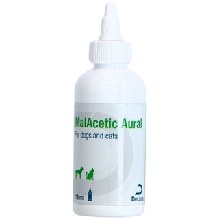 Malacetic Aural น้ำยาเช็ดทำความสะอาดช่องหูสุนัขและแมว สูตรอ่อนโยน ไม่ทำร้ายผิว 118 ml