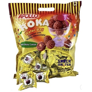 APOLLO ROKA CHOCOLATE อพอลโล่โรก้าช็อคโกแลตเวเฟอร์บอล 1 ถุงใหญ่ 80 เม็ด [ค่าส่งถูกกกมาก]