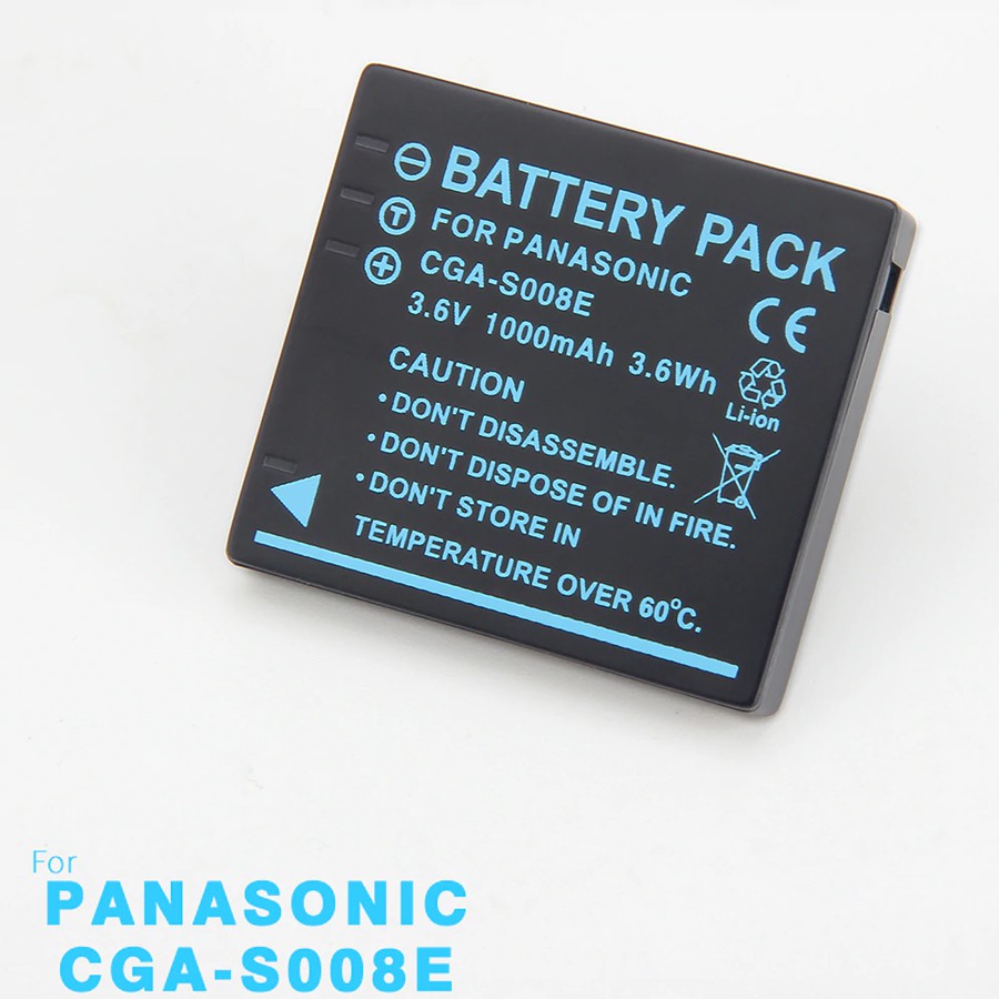 แบตเตอรี่กล้อง CGA-S008E DMW-BCE10 แบตเตอรี่ Panasonic Lumix CGA-S008 CGA-S008A CGA-S008A/1B CGA-S008E CGA-S008E/1B