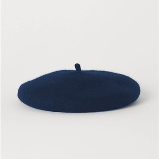 หมวกเบเรต์สีน้ำเงินเนวี่บลู Winter Felted Wool Beret Hat - Navy Blue