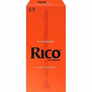 Rico ลิ้นบีแฟลต คลาริเน็ต กล่องส้ม Bb Clarinet reeds orange box NO.2.5 (กล่องละ 25 อัน)