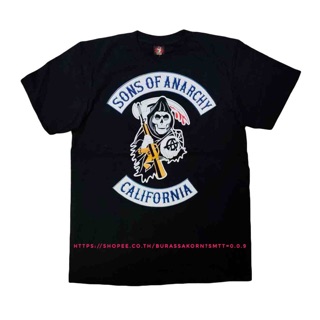 เสื้อยืดผ้าฝ้าย เสื้อยืด sons of anarchy - California