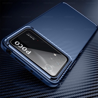 For Poco X4 Pro NFC 5G Case Bumper Silicone Slim Carbon Fiber Back Cover Little X 4 Pro X4Pro NFC Soft Protect Coque