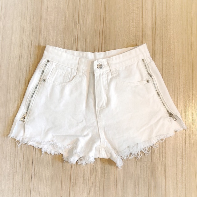 กางเกงยีนส์ สีขาว ซิปผ่าข้าง เบรนด์miamii