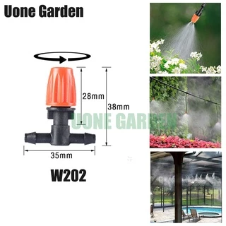 Uone Garden หัวพ่นหมอก หัวพ่นละอองน้ำ 4/7.5/7มม หัวพ่นหมอกสีส้มแบบปรับ ทองเหลือง พร้อมข้อต่อสามทาง