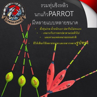 รวม ทุ่นชิงหลิว  นกแก้ว PARROT 1 ดอกและ 3 ดอก  มีหลายแบบหลายขนาด ทุ่น ทุ่นตกปลา