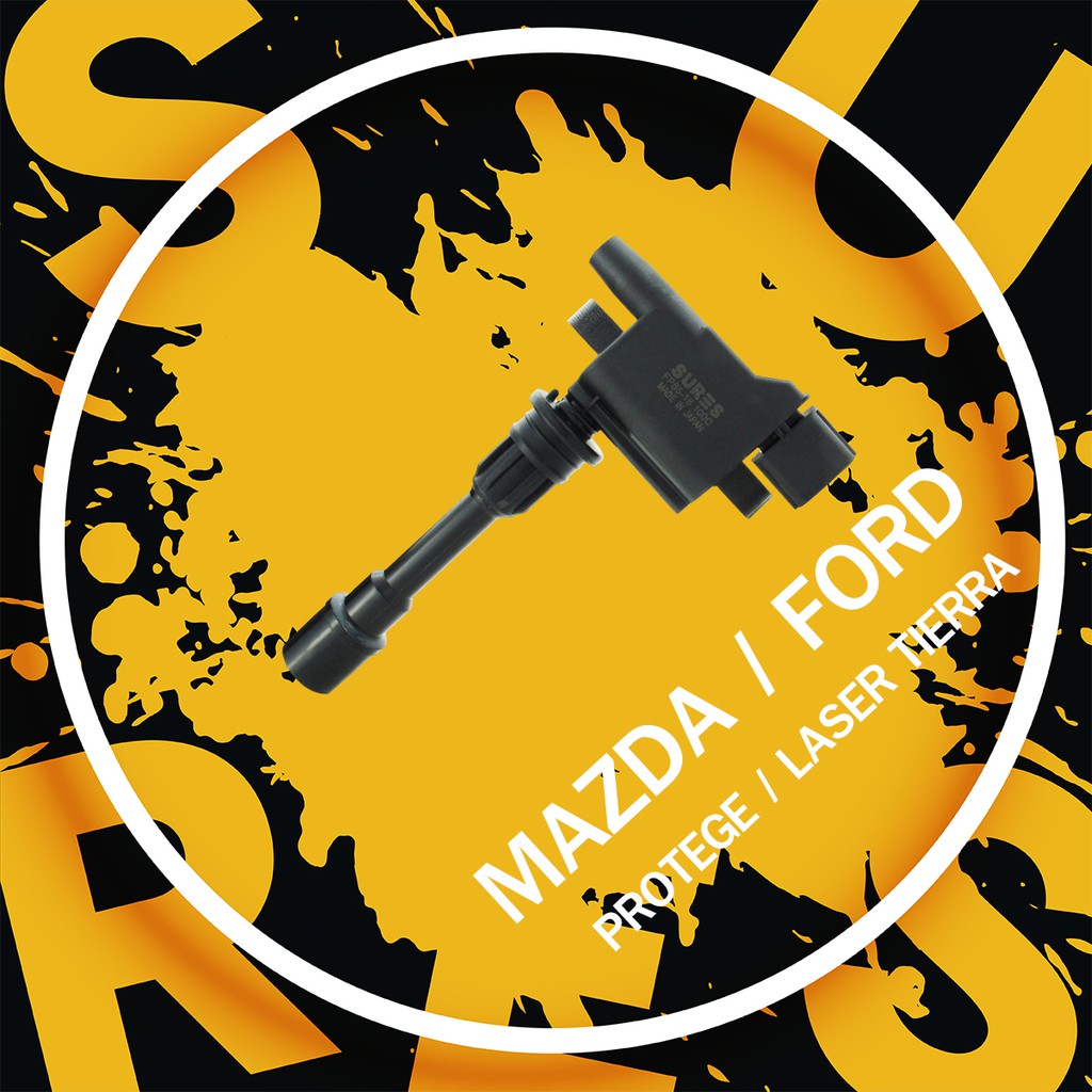 คอยล์ MAZDA 323 PROTEGE 1.8 / FORD LASER TIERRA 1.8 - SCMZ-502 - จุดระเบิด หัวเทียน จานจ่าย ไฟ มาสด้า โปรเทเจ้ ฟอร์ด