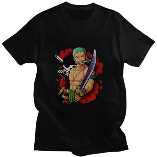 เสื้อยืดแขนสั้นลําลอง ทรงหลวม พิมพ์ลายการ์ตูนอนิเมะ One Piece Roronoa Zoro Luffy Send Friends แฟชั่นฤดูร้อน สําหรับผู้ชา