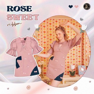 BLT Brand: Rose Sweet Robbon มินิเดรสสีชมพูสวย น่ารักมาก💞💞