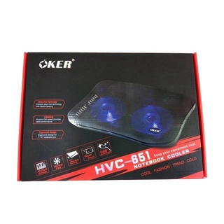 OKER พัดลมระบายความร้อนโน๊ตบุ๊ค 2Fan รุ่น HVC-651(BLACK）