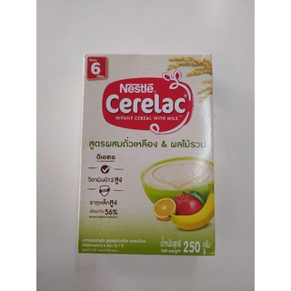 Cerelac อาหารเสริมธัญพืช สูตรผสมถั่วเหลือง และผลไม้รวม  250 กรัม