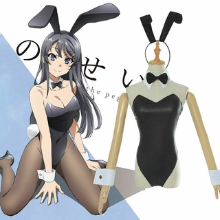Rascal Does Not Dream Of Bunny Girl Sakurajima Mai ชุดบอดี้สูทชุดคอสเพลย์สําหรับสตรีสีดํา