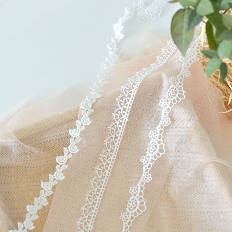 1yard โพลีเอสเตอร์ Hollow Lace Trim เสื้อผ้ากระโปรง Diy Decor วัสดุสร้อยคออุปกรณ์เสริม