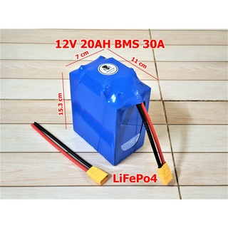 แบตเตอรี่พร้อมใช้ Lifepo4 ขนาด 12V 20Ah BMS 30A - 50A