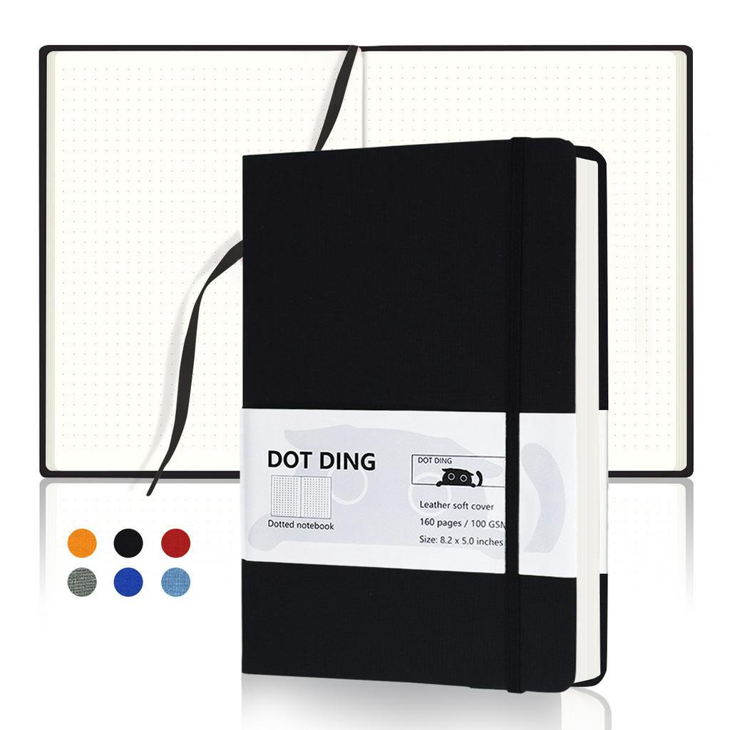 สมุดบันทึกจุดสําหรับการวางแผนBojo Planenr A5 ผ้าปกแข็ง Bullet Journal Note Book 96 แผ่น, 100 GSM