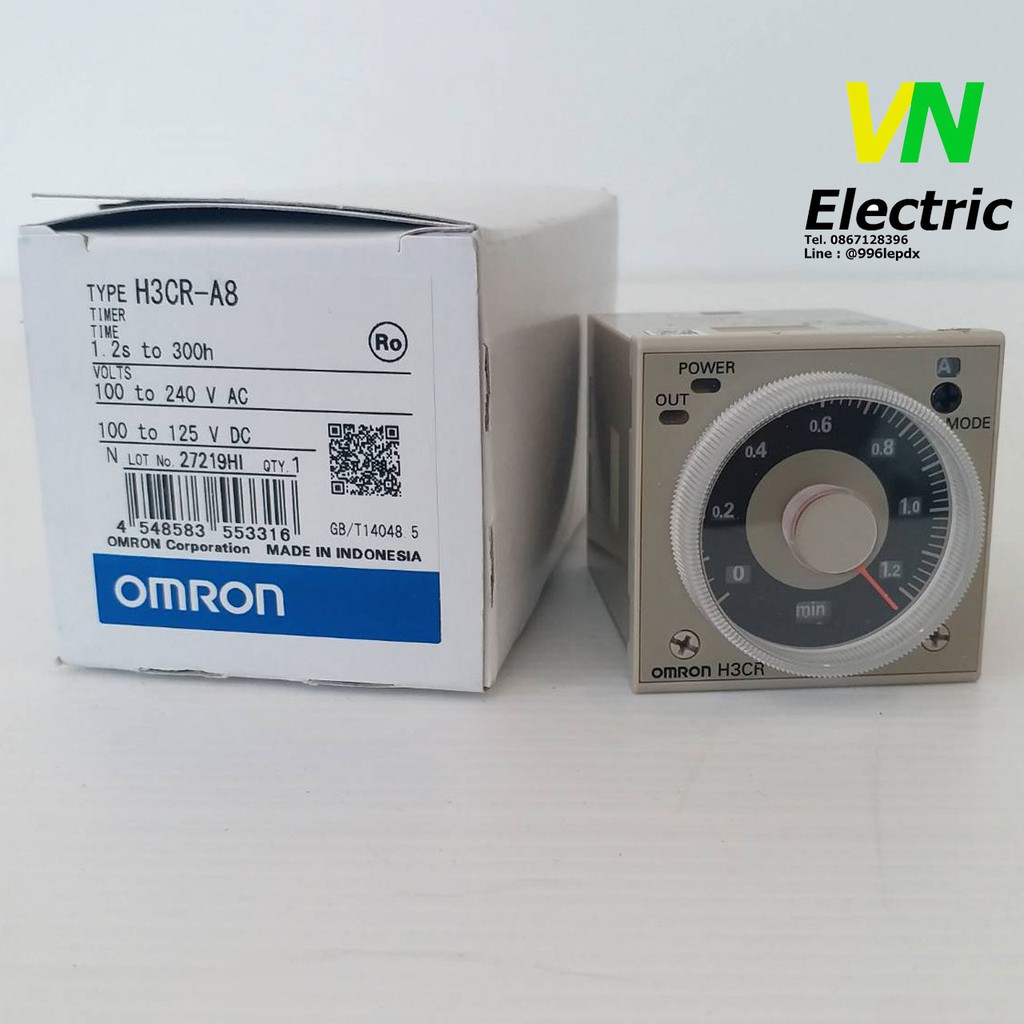Timer  ไทม์เมอร์ Omron H3CR-A8( 1.2 Sec.- 300 Hr. ) + Socket P2CF-08 (ราคารวม VAT แล้ว) # สามารถออกใ