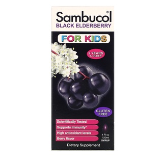 Sambucol, Black Elderberry Syrup, For Kids, Berry Flavor, 4 fl (120ml)