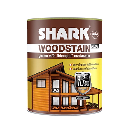 TOA SHARK WOODSTAIN PLUS สีย้อมไม้ ปลาฉลาม วู้ดสเตน พลัส ชนิดเงา ขนาด 1/4 แกลอน สีย้อมไม้ปลาฉลาม สีทาไม้ ฉลาม