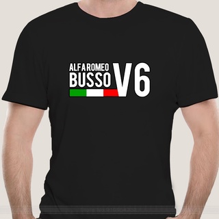 คอลูกเรือเสื้อยืด พิมพ์ลายรถแข่ง Alfa Romeo Busso V6 156 GTV 164 155 GTA สําหรับผู้ชายS-5XL