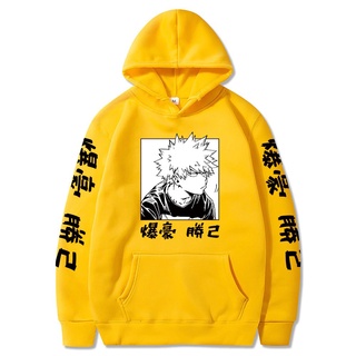 เสื้อกันหนาว มีฮู้ด พิมพ์ลาย My Hero Academia Bakugo เข้ากับทุกการแต่งกาย สําหรับผู้ชาย JZ