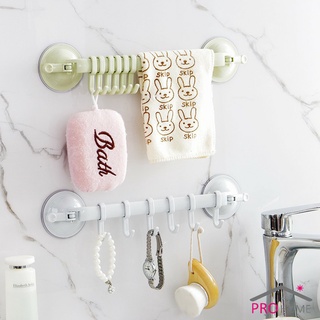 ที่แขวนของ  ไม่ต้องเจาะรู  ที่แขวนติดผนัง ถ้วยดูดยึดผนัง Coner Towel Hanger with 6 clips