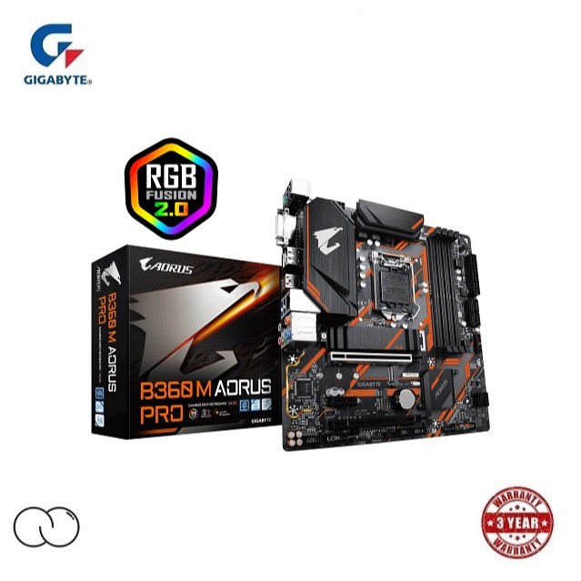 GIGABYTE B360 M AORUS PRO RGB GAMING MOTHERBOARD / INTEL LGA1151