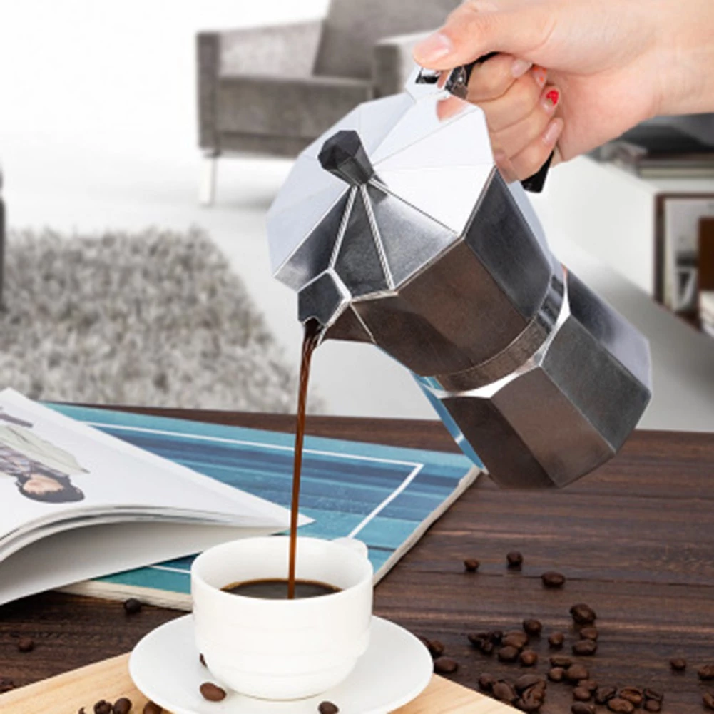 ☕☕☕Moka Pot หม้อต้มกาแฟ หม้อต้มกาแฟสด หม้อต้มกาแฟขนาดพกพา 1/2/3/6/9/12ถ้ว thumbnail 6