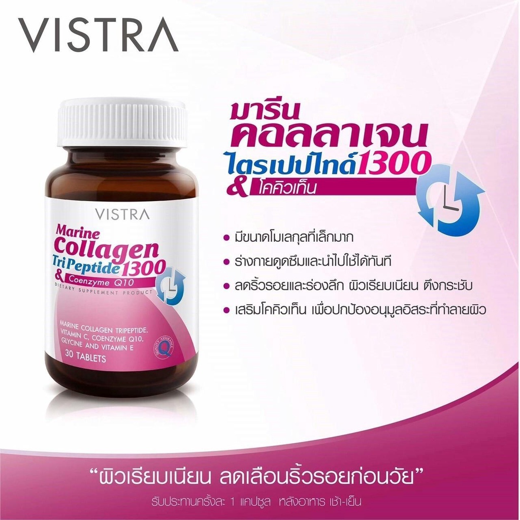 -VISTRA Marine Collagen TriPeptide 1300 & Coenzyme Q10