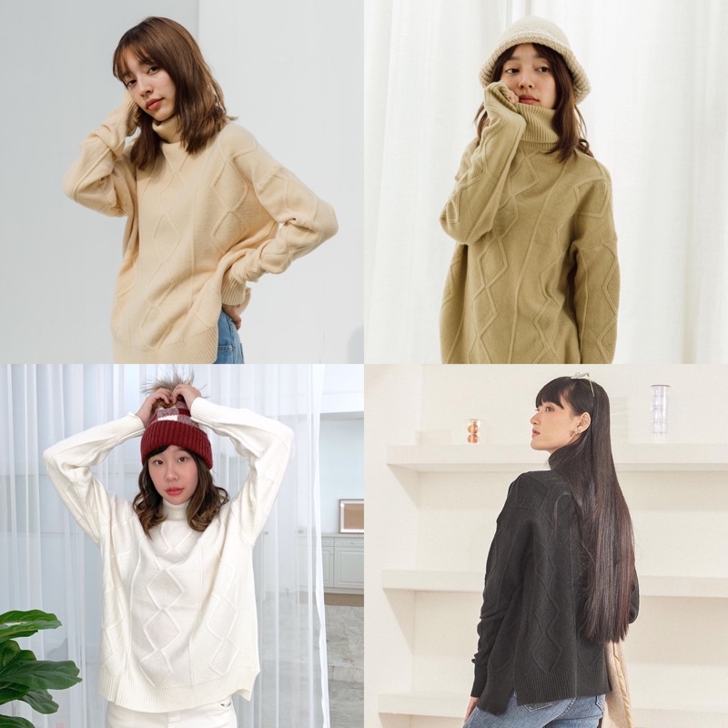 umore.made sweater 🥐Croissant turtle neck