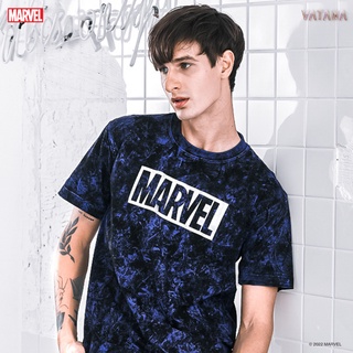 VATANA - เสื้อยืดลายหินอ่อนพิมพ์ลาย MARVEL SILVER LOGO