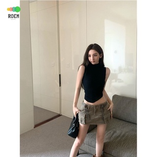 NINI [Autumn limit] short skirt high waist skirt elegant womens sheath skirt pocket slim sexy A- line skirt