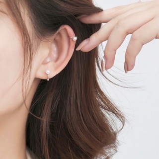 pearl hoop ต่างหูเงินแท้ 92.5%