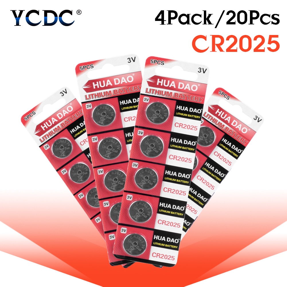 YCDC Button Battery 20x CR2025 CR 2025 Button Lithium Li Ion Batteries ...