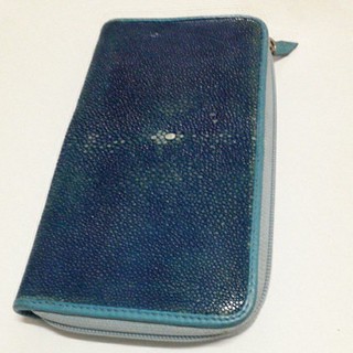 crocodile purse monitir stingray wallet sky blue