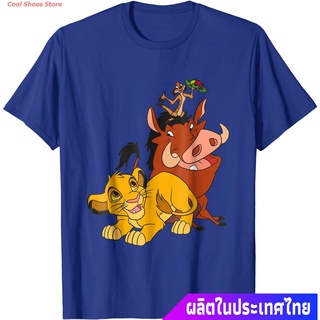 เสื้อยืดลำลอง Disney The Lion King Young Simba Timon And Pumbaa T-Shirt Mens Womens T-shirts S-5XL