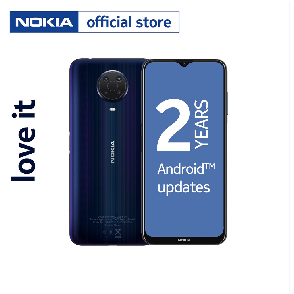 Nokia G20 (4/128GB) จอใหญ่ 6.52" กล้อง4 ตัว 48MP Ultrawide +5MP+2MP+2MPแบตฯ 5,050 mAh (เครื่องศูนย์ไทยรับประกัน 1 ปี)