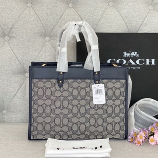 พร้อมส่งค่ะ Coach Field Tote 30 In Signature Jacquardสายสปอร์ตถอดได้