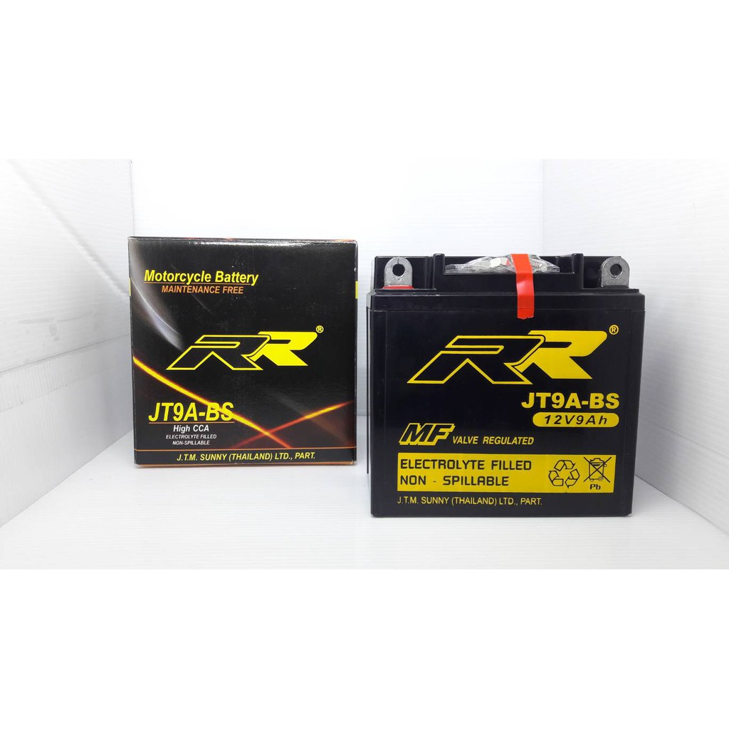 แบตเตอรี่มอเตอร์ไซด์ RR รุ่น JT9A-BS (12V.9Amh.)
