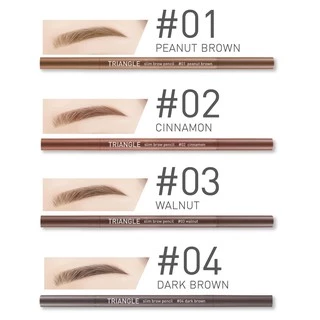 ดินสอเขียนคิ้ว ออโต้ หัวเรียวเล็ก กันน้ำ ติดทน BABY BRIGHT TRIANGLE SLIM BROW PENCIL