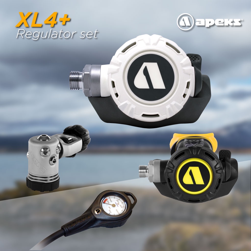 มีสินค้า! APEKS XL4+ REGULATOR WHITE & XL4 OCTOPUS SET with Pressure  gauge ผ่อน 0% ได้ตามระบบ