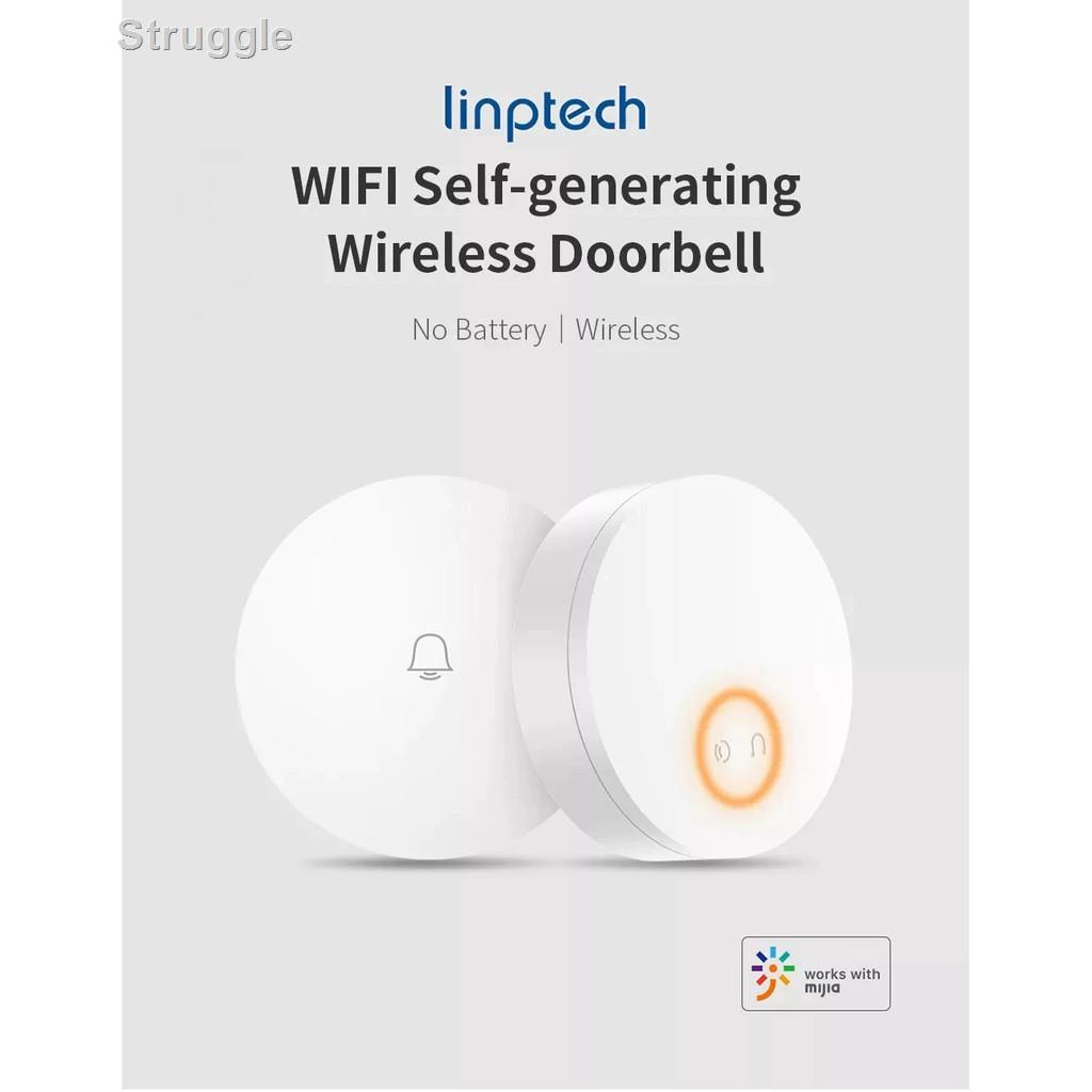 ร้านของเราเปิดตลอด 24 ชั่วโมง❀◙Xiaomi Linptech WIFI Self Power Generating Wireless Doorbell Work with Mijia APP Smart Co
