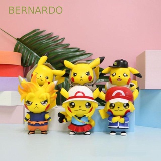 Bernardo โมเดลฟิกเกอร์ PVC รูปปิกาจู 6 ชิ้น ต่อชุด