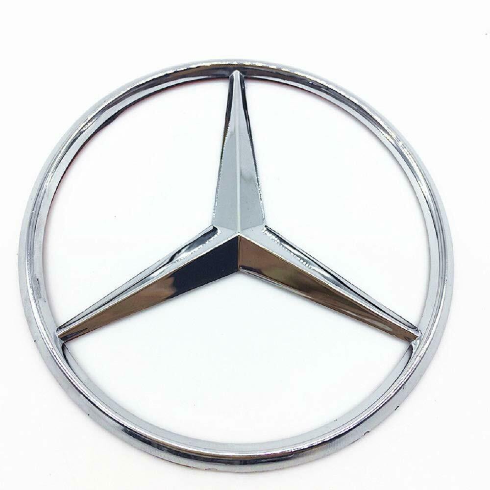 Mercedes Benz Trunk Chrome Star Emblem Badge โลโก้ 3.5 "90 มม.3D โลโก้ SILVER,สําหรับ Mercedes S320 W164 W203 W204 W168 C180 E320 A200 CLA CLK CLS