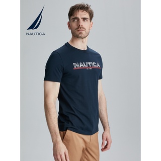 พร้อมส่ง เสื้อยืดแขนสั้น คอกลม ผ้าฝ้าย 100% พิมพ์ลาย NAUTICA Nordica แฟชั่นสําหรับผู้ชาย