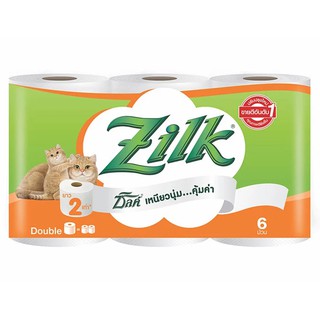 Zilk by Cellox Double Tissue ซิลค์ บาย เซลล็อกซ์ ดับเบิ้ล กระดาษทิชชู่แบบม้วน 6 ม้วน