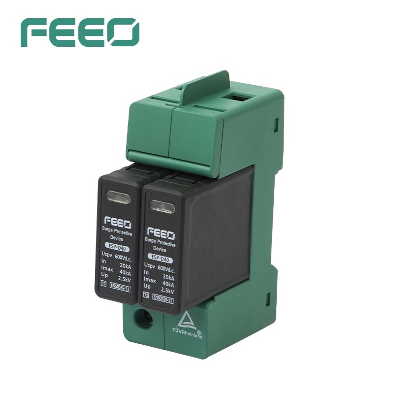 FEEO DC SPD 2P 600V 800V 20KA40KA Din Rail Solar Outdoor Power ...